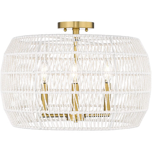 Ellie 4 Light 19 inch Modern Brushed Gold Semi-Flush Ceiling Light